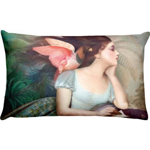 American Simple Figure Printed Lumbar Pillowcase Home Pillow Decoration Almofadas Decorativas Para Sofa Throw Pillows 50*30cm