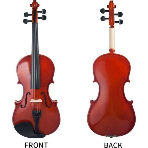 Wood 1/8 Acoustic Violin Varnished Fiddle With Storage Case for 4 - 5 Years Old Kids Beginner