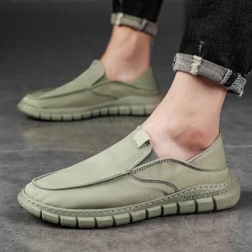 Cheap Green Loafers Men Fashion Slip On Men Canvas Shoes Casual Footwear Comfortable Breathable Male Fishermen Shoes Espadrille