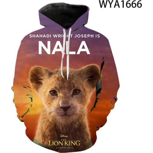 Disney Hoodies Cool Lion King3D Print Men Women Children Streetwear Pullover Long Sleeve Sweatshirts Boy Girl Kids Fashion Coat
