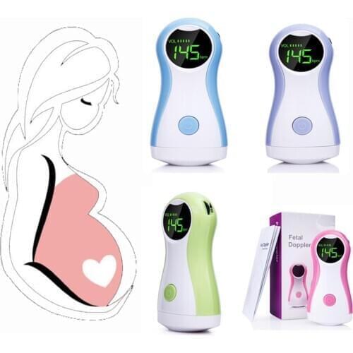 Fetal Doppler Ultrasound Baby Heartbeat Detector Home Pregnant Doppler Baby Heart Rate Monitor Pocket Doppler