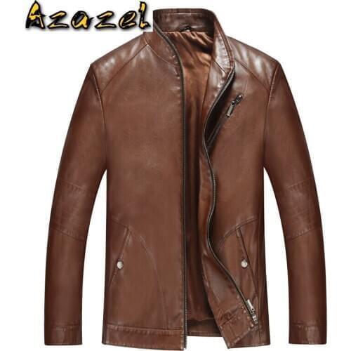 Hot New 2020 Autumn Winter Mens Pu Leather Jackets Coats Motorcycle Leather Jacket Male Stand Collar Business Leather Clothing