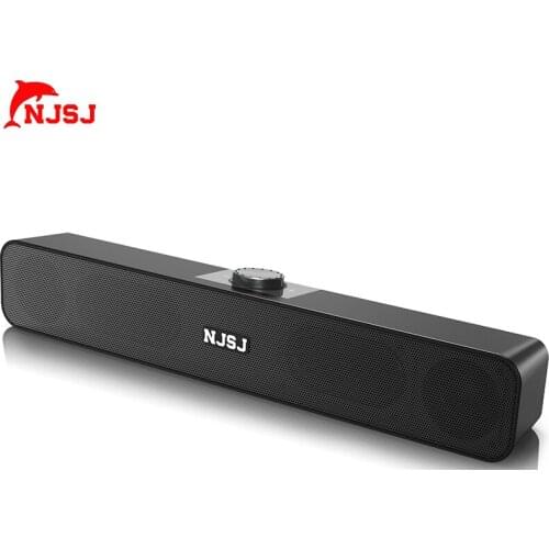 NJSJ Computer Speakers PC Sound Bar USB Powered & Aux Connection Desktop Soundbar Speaker for PC Cellphone Tablet Laptop