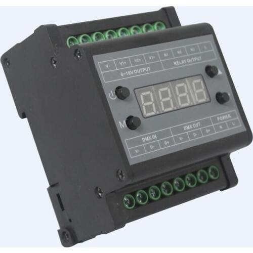 DMX303 AC110V 220V Triac dimmer controller 3channels Power supply 3 channels 0-10V output signal for LED strip light