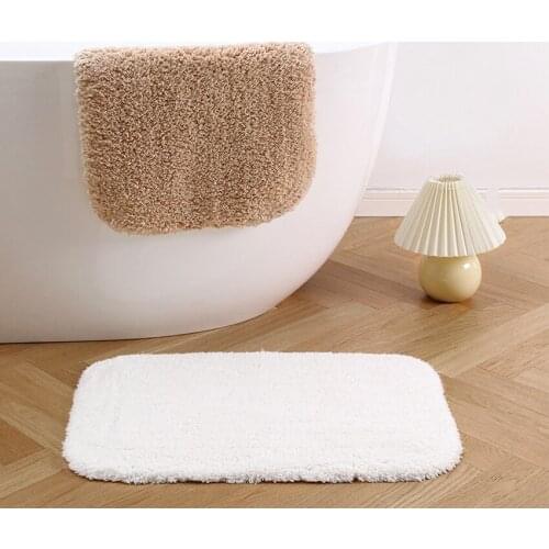 Pure Cotton Bath Mat Solid Color Strong Water Absorption Bathroom Bathtub Shower Mats Rectangle Floor Cover for Home Toilet