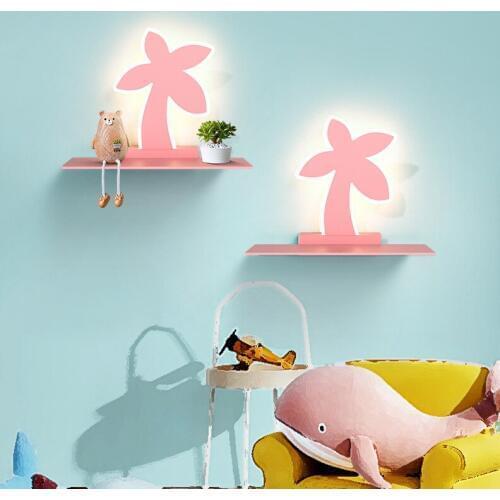 Creative personality plane / coconut tree / car / heart-shaped LED wall lamp modern decoration children bedside bedroom lights