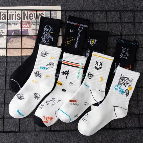 2021 Trendy Brand European And American Street Hip-Hop Cotton Socks Men Women Skateboard Sports Socks Couples Basketball Socks