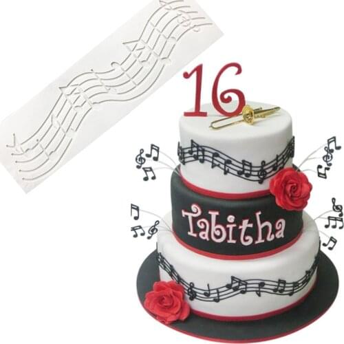 Musical Note Lace Fondant Cake Decorating Tools,100% Food-Grade Silicone Baking Molds