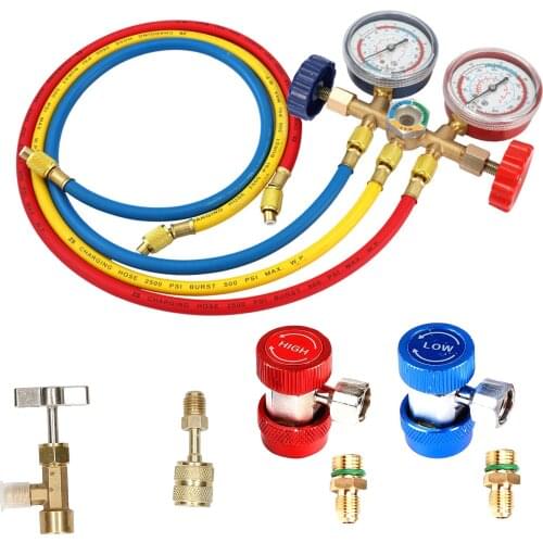 Air Conditioning Tool set Barometer Refrigerant Manometric Manifold Pressure Gauge Air Condition Refrigeration for R134a Car R22