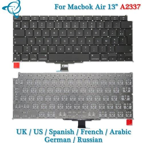 Laptop US UK Russian French Spsnish German Arabic Turkish Layout A2337 Keyboard Replacement For Macbook Air 13.3" 2020 EMC 3598