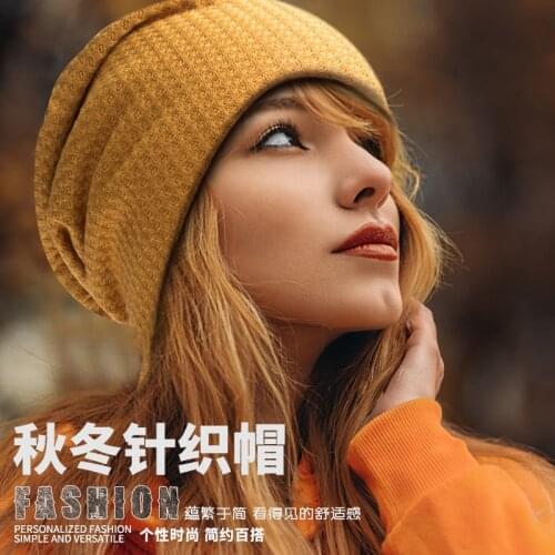 New style womens autumn and winter knitted hats foreign trade caps without eaves leisure Baotou caps