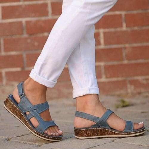 New Women Sandals Classic Summer Soft Bottom Wedges Shoes For Woman Heels Sandals Beach Chaussures Femme Women Casual Sandals