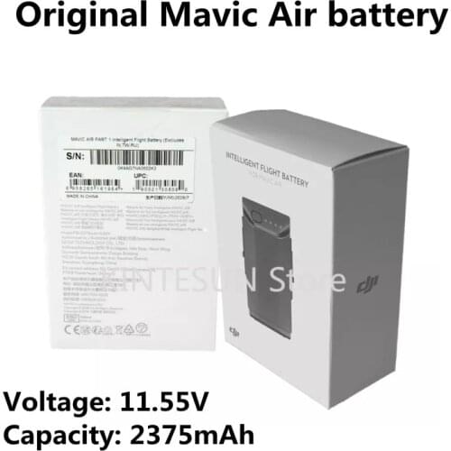 Original DJI Mavic Air intelligent flight battery is a high-energy density lithium battery. Battery life up to 21minutes 2375mAh