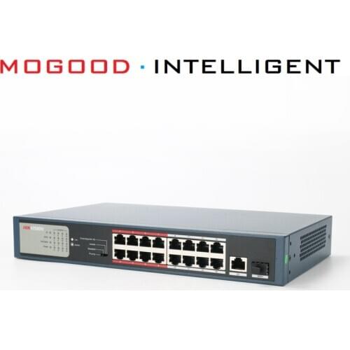 Hikvision Original PoE Switch DS-3E0318P-E/M Unmanaged 16 ports 10/100 Mbps PoE Ports 1 Uplink 1000Mbps Port 1 SFP Ports