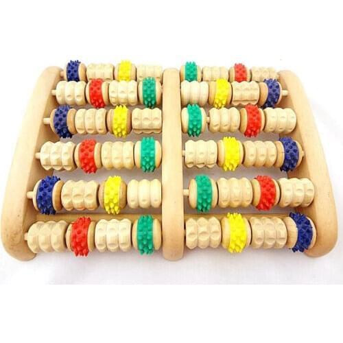 Completely real wood household roller type wooden leg massage acupuncture points line of wooden foot massage, foot massager