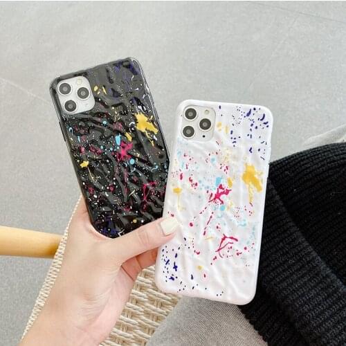 Shockproof INS Graffiti Tin Foil Phone Case For iphone 11 12 Pro Max XS Max XR X SE 2020 7 8 Plus 12 Mini Silicone Case Cover