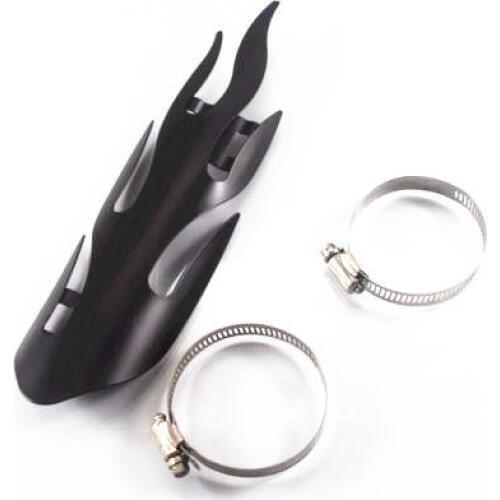 Universal Motorcycle 9" Black Exhaust Muffler Pipe Heat Shield Cover Heel Guard For Harley Kawasaki Yamaha Honda