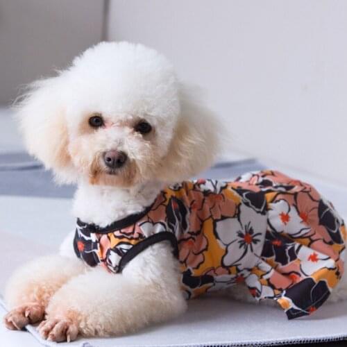 Spring Summer Sleeveless Pullover Pet Puppy Printing Skirt for Cat Princess Clothes Dog Dresses Pet Breathable