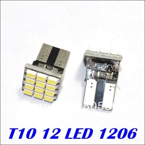 Bright T10 LED CANBUS W5W 3020/1206 T10 12SMD LED Car Auto Wedge Turn Signal Light Lamp Bulb White Free Shipping