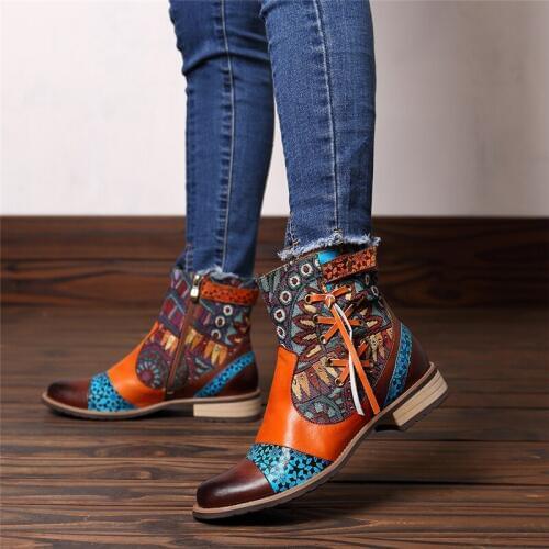 Women Genuine Leather Boots Woman Winter Warm Shoes Female Sexy Low Heels Zip Large Size 2019 New Fashion Free Shipping