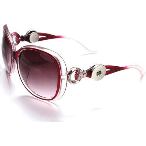 5 Color Xinnver Snap Button Sunglasses Retro Oval Glasses Eyewear Sunglasses Fit 18mm Snap Button for Women Jewelry ZN053