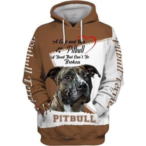 2021 Fashion Animal Pit Bull 3D Printed Hoodie Men Women Casual Pet Dog Designs Hooded Oversized Hooded Coat Drop Shipping WQ-71