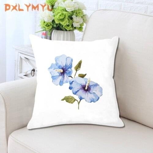 Flowers 45*45cm Cushion Cover Mediterranean Nordic Style Home Decoration Throw Pillow For Sofa Bed Car Pillow Case
