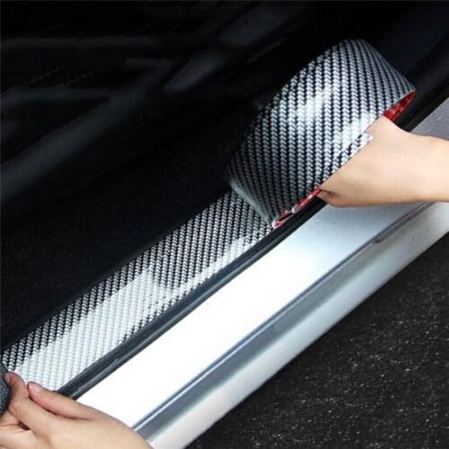 DIY 5D Carbon Fiber Rubber Door Sill Protector Car Styling Car Stickers For BMW Audi Volkswagen Ford focus 2 Auto Accessories