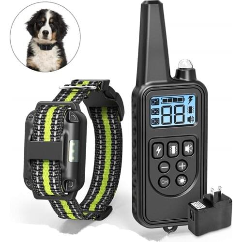 Electric Dog Training Collar with LCD Display Waterproof Rechargeable Bark-stop Remote Vibration Control Collar For All Dogs