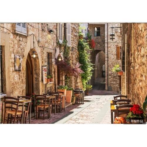 Custom mural on the wall 3d wall paper European street flower vine street view home decor photo wallpaper in the living room