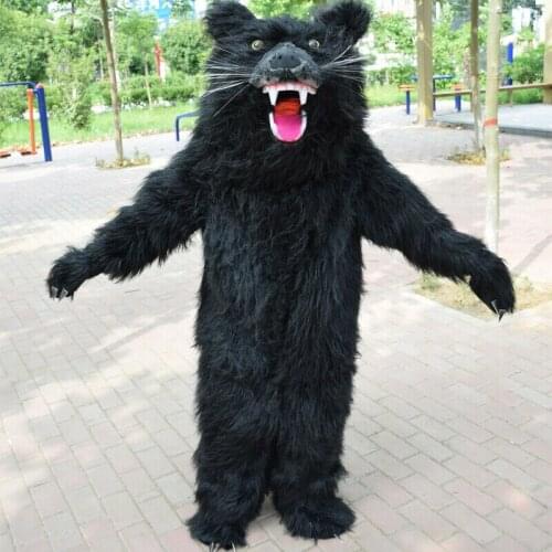 Black Bear Mascot Costume Suit Cosplay Party Game Long Fur Fancy Dress Fuitsuit Outfit Advertising Adults Halloween Parade 2019