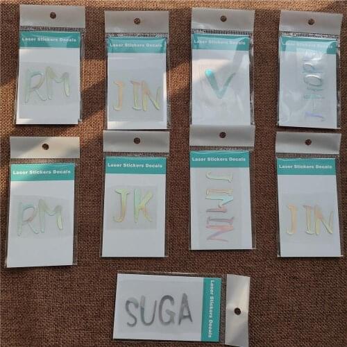 KPOP Jungkook V Jimin Suga J-hope Jin Rm Laser sticker refrigerator paste mobile phone Handbook Sticky Displaying