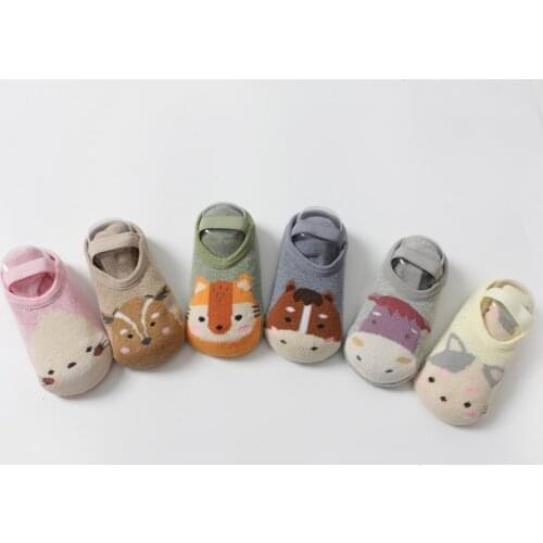 Spring Baby Girls Boys Cute Cartoon Non-slip Cotton Toddler Floor Socks Newborns Animal Pattern First Toddler Shoes