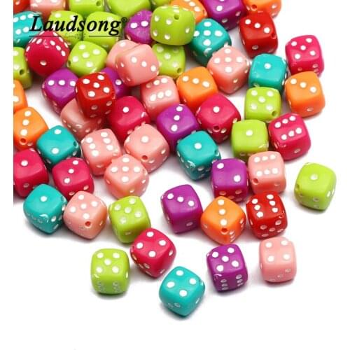 Trend Mixed Candy Color 8x8mm Cube Dice Acrylic Loose Spacer Beads Accessories For Jewelry Making Diy Bracelet Necklace Keychain