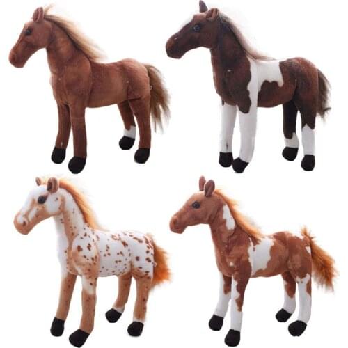 D7WF Horse Stuffed Animal Toy Lifelike Horses Plush Pony Doll Home Furnishings Kids Birthday Gifts Sofa Car Cushion