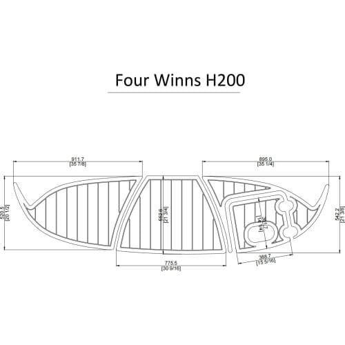 Four Winns H200 Swim Platform Pad Boat EVA Teak Decking 1/4" 6mm