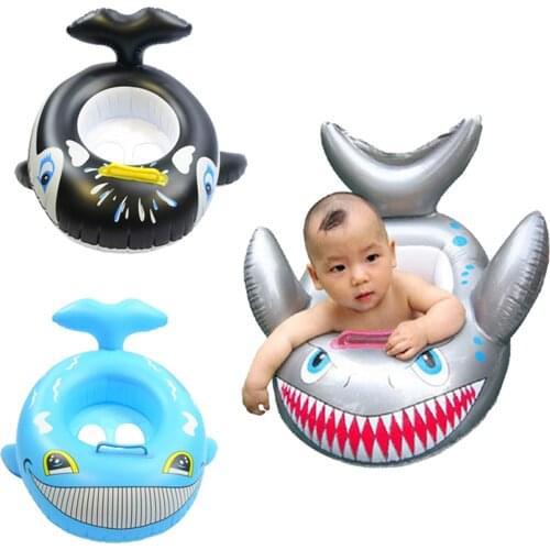 2021 New Shark Duck Shaped Gloat Kids Inflatable Baby Toddler Safe Swimming Swim Seat Float Pool Fish Ring High Quality GYH