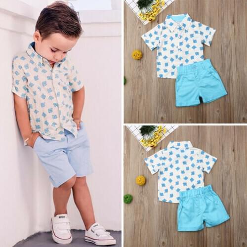 Toddler Kids Baby Boy Gentleman Clothes Shirt Tops Shorts Pants Formal Outfit Children Clothes For Boy