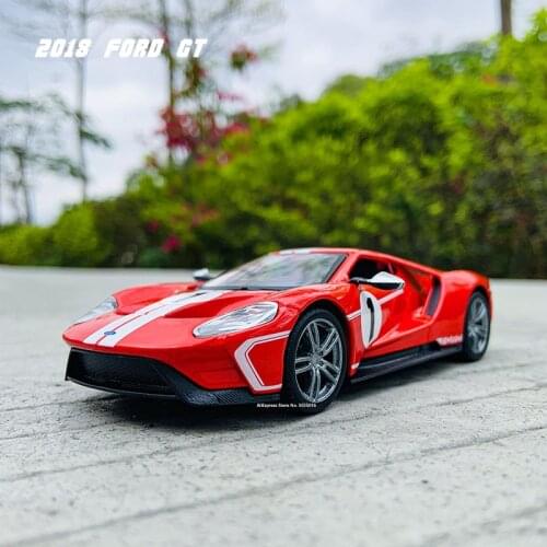 Bburago 1:32 2018 Ford GT Belt Acrylic Display Box Alloy Car Model Mold Toy Car Kids Toys for Kids Gift Boys Toys