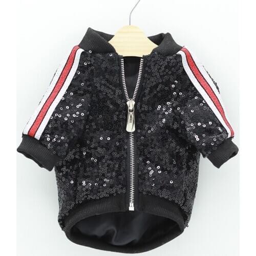 Luxury design Pet Dog Trench dogs Clothes pets sequin jacket For Small Dogs Puppy Cat Costumes French Bulldog Bichon Clothing