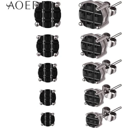 AOEDEJ 12pcs/lot 20g Stainless Steel Ear Studs Earring for Women Men Hipop Gothic Punk Ear Studs Tragus Cartilage Helix Piercing