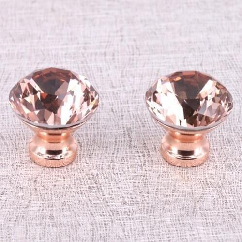 Cute 30mm Crystal Glass diamond knobs Furniture Cabinet Handle Kitchen Door Wardrobe Crystal Knobs 5PCS