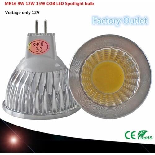 50X DHL Super deal MR16 COB 9W 12W 15W LED Bulb Lamp mr16 12V ,Warm White/Pure/Cold White led LIGHTING