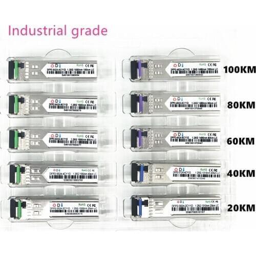 LC SFP Fiber optic module Industrial grade -40~+80 Celsius 1.25G20/40/60/80/100KM 1310/1490/1550nm compatible optical module