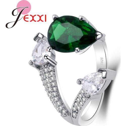 Hot Sale 925 Sterling Silver Lace Ring With Round Clear Bule Crystal For Women Girls Party Engagement Wholesale