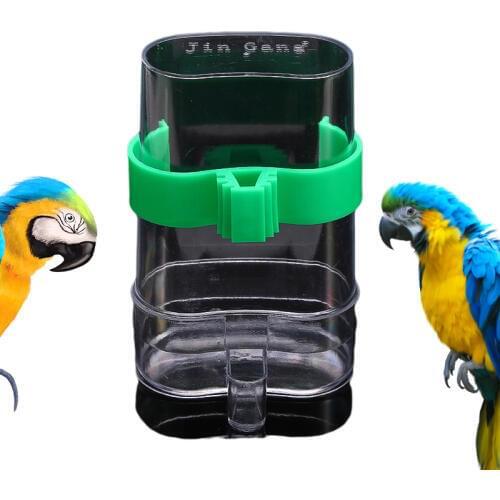 1Pc 13*8cm Green Pet Bird Automatic Feeder Acrylic Water Drinker Food Waterer Bowl Cage Parrot Bird Feeder Farming Equipment