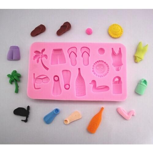 1 pcs Bikini Beach Series chocolate mold jelly pudding mold Silicone baking mold FM
