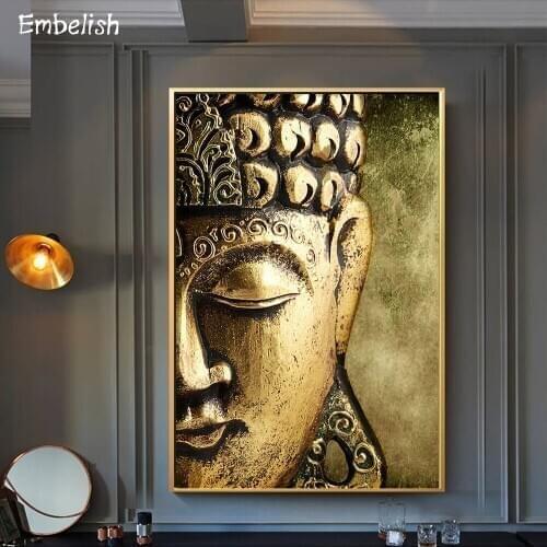 1 Pieces High Quality Buddha Statue Wall Art Pictures For Living Room Modern Home Decor Posters HD Print On Canvas Oil Paintings