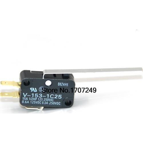 10pcs/lot New original OMRON Mouse micro switch V-153-1C25 Micro Limit Switch Long Straight Hinge Lever SPDT Snap Action