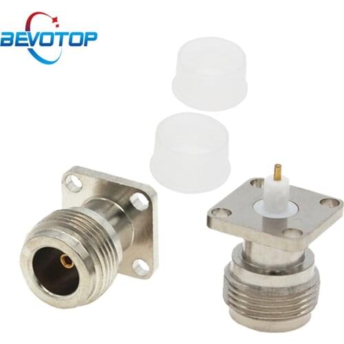 2pcs/Lot N Type Female Jack 4 Hole Panel Mount Soldering RF Coaxial Connector